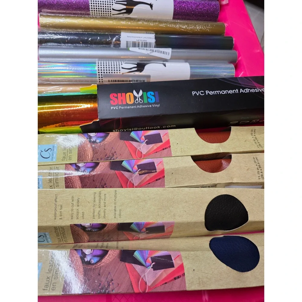 Cricut Girafvinyl‎ Craft Bundle Vinyl Rolls HTV Permanent Adhesive Faux Leather